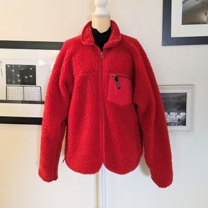 Patagonia Retro Fuzzy Red Fleece Front Zip Jacket!